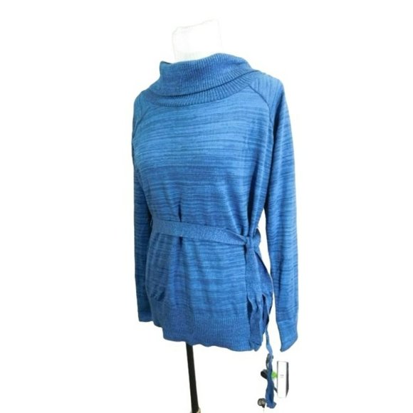 AB Studio Blue Knit Sweater Top - Picture 2 of 2